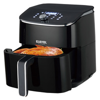 Freidora de aire sin aceite de acero inoxidable personalizada 1500W 6L LED Control táctil digital Diseño cuadrado Uso doméstico 12 programas preestablecidos