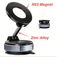Support Téléphone Magnétique Pliable en Alliage avec Aimant Puissant pour Bureau, Mur, Voiture, Tableau de Bord et Pare-Brise