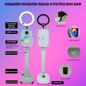 Cabine photo pour mariage/événement avec éclairage RGB dynamique et ventilateur silencieux, compatible iPad et appareil photo reflex numérique, avec imprimante - Product Image 2