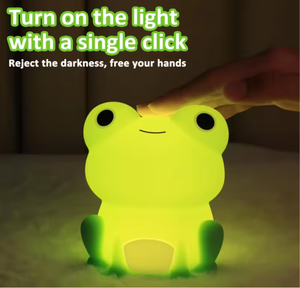 Cute Frog Silicone Night Light, Rechargeable Type-C Dimmable <b>Touch</b> Control Bedside <b>Lamp</b>,Portable Kids Gift for Girls Boys Babies - Product Image 2