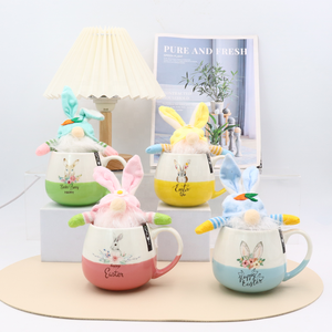 Factory Wholesale Custom High Quality <strong>Easter</strong> Color Glazed Ceramic <strong>Mugs</strong> with Gift Color Box Packaging and Doll 13oz Cute Cups - Product Image 2