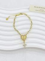 Bracelet ajustable en cuivre avec mini-breloques en émail en forme de crème glacée et perles de verre bleues, vente en gros pour cadeau