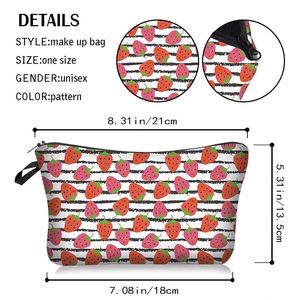 Bolsa de Maquillaje de Viaje Personalizada con Diseño de Fresa, Bolsa de PU para Cosméticos con Logotipo, Bolsa de PVC con Cierre, Bolsa Impermeable para Lápices - Product Image 2