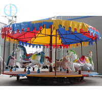 Manège simple et attrayant à 16 places avec remorque, carrousel pour enfants, manège pour parc d'attractions pour enfants