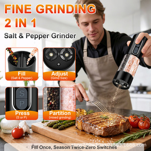 เครื่องบดพริกไทยไฟฟ้าแบบพกพา เครื่องบดเครื่องเทศแบบชาร์จ USB เสียงเบา ปรับระดับได้ สำหรับครัว บาร์บีคิว และการเดินทาง - Product Image 6