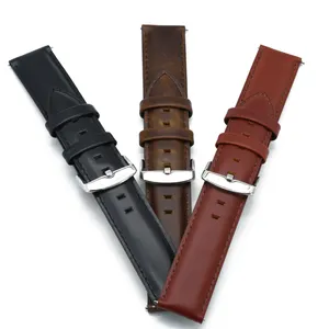 JUELONG Retro Brown Leather Belt Men Watch Band Genuine Leather Watch Strap 18 20 22 Mm