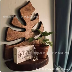 Nouvelle décoration murale créative transfrontalière en bois texturé pour plantes en pot, à suspendre, pour intérieur et extérieur - Product Image 3