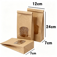 Sacs d'emballage en papier kraft en gros avec fenêtre transparente et fermeture à lien métallique pour pain, biscuits, pâtisseries, café et aliments