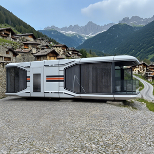 บ้านแคปซูลทำจากเหล็กสำเร็จรูปสำหรับห้องโดยสารแอปเปิลพกพาสะดวกสะดวกดีไซน์ร่วมสมัยบ้านขนาดเล็ก - Product Image 1