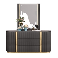 NOVA Suite de Chambre à Coucher de Luxe Moderne 6 Pièces, Lit King Size avec Tête de Lit Rembourrée, Lit Queen Size avec Rangement