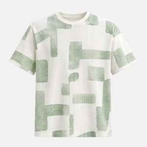 เสื้อยืดพิมพ์ลายกราฟิกศิลปะนามธรรมสำหรับผู้ชาย เสื้อยืดแฟชั่นลำลองร่วมสมัย รับผลิตเสื้อผ้าแบบ OEM ODM แบรนด์ส่วนตัว - Product Image 4