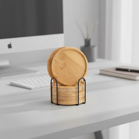 Ensemble Cosen de 6 sous-verres en bois d'acacia écologiques de luxe antidérapants, support pour la maison, le bureau, la décoration de Noël, tapis de table basse, tapis de bureau
