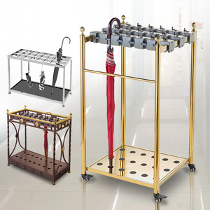 Soporte para paraguas con cerradura, 36 piezas, dorado, moderno, para vestíbulo de hotel y campo de golf - Product Image 5