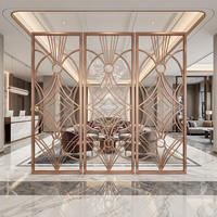 Paravent décoratif en acier inoxydable 304 découpé au laser, style Art Déco, pour hôtel moderne
