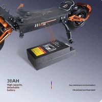 Vente directe d'usine D5 Trottinette électrique pliable de 12 pouces, autonomie de 120 km, vitesse de 70 km/h, 5000W, batterie 38AH, capacité de 200 kg, pour les trajets quotidiens