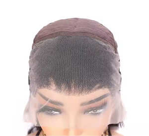 Peluca de encaje frontal 13*4 Bobo transfronteriza, corta, de color natural, <span class=keywords><strong>cabello</strong></span> liso, tejida a mano, con encaje frontal HD transparente. - Product Image 6