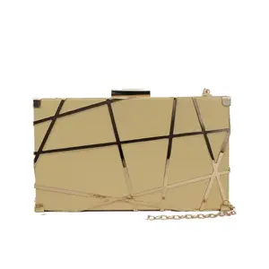 Clutch Bag Packaging Mail For Women's Party Evening Clutch Purse with PU Frame Handbag Luxury Evening Bags