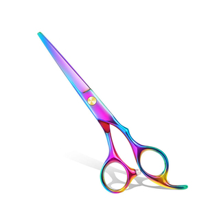 Ciseaux de barbier en acier inoxydable de bonne qualité, pointe acérée, ciseaux à cheveux avec design multicolore entièrement personnalisé - Product Image 1
