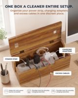 Grande boîte, organiseur de câbles pour dissimuler les fils de téléviseur, d'ordinateur, de routeur et de concentrateur USB sous les bureaux