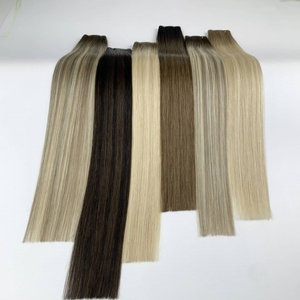 Extensions de <span class=keywords><strong>cheveux</strong></span> humains Tophelle Russie de bonne qualité, fabriquées à la machine Double Draw, 28 pouces, Volume Genius Weft - Product Image 4