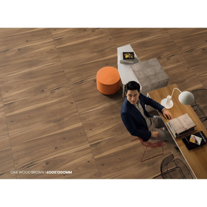 Oak Wood Grey Porcelain Tiles 600x1200mm Natural Texture Polished Finish for Modern Interior Flooring - Product Image 6