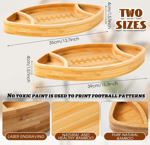 Grands plateaux ronds en bois durables peints à la main de style campagnard écologiques pour les fêtes - Product Image 2