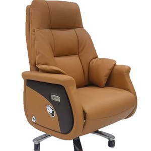 Executive Chair High Back Reclining Genuine Leather Electric Office Chair Swivel Armrest Home Use Model 075 - Product Image 4