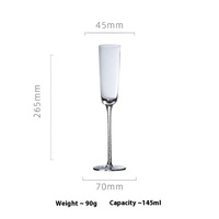 Paire de gobelets scintillants roses au design moderne Cadeaux de mariage souvenirs pour tasse à cocktail de vin rouge pour verre à champagne Coupe en verre de cristal