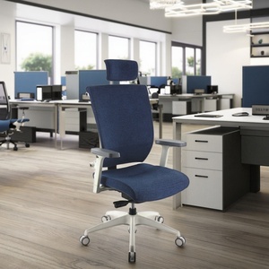 Chaise de bureau à dossier haut Mainstays avec appui-tête ergonomique, design moderne unique, en tissu, instructions d'assemblage faciles - Product Image 2