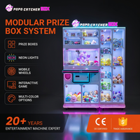 Münzbetriebener Preisgewinn-Kranautomat mit LED-Neonbeleuchtung für Einkaufszentren und Kinos – Geschenk-Greifautomat mit Vitrine