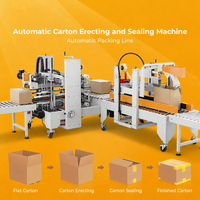 Machine automatique de scellage de cartons pour l'emballage de cigarettes et de produits alimentaires, scelleuse d'angle, d'extrémité, de boîtes, avec fonction de ruban adhésif, d'étiquetage et d'emballage
