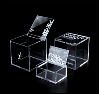 Boîte de présentation de stockage en acrylique transparent carré de boîte de cube avec la boîte acrylique de logo d'impression d'écran en soie