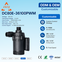 Pompe à eau chaude ZKSJ 12V 24V 8000L/H 10M Pompe haute température sans balais DC pour refroidissement liquide de pompe à chaleur