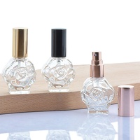 Botella vacía de vidrio plano portátil de 10ml con tapón de rosca para recarga de muestra de Perfume de fragancia Rosa Pedido mínimo 100PCs