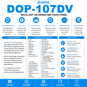 Nuevo Módulo PLC Original DOP-107DV, Cumple con EPR, Certificado CE, Pantalla Táctil HMI de 7 Pulgadas, Disponible en Almacén - Product Image 6
