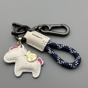 Handmade Leather Good Luck Pendant <b>Rings</b> Car <b>Key</b> Chain 2026 Horse Keychain <b>Bag</b> Charm New Year Gift - Product Image 5