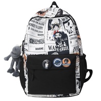 Tas Ransel Anime Trendy untuk Remaja Laki-laki Kapasitas Besar Gaya Jalanan Tas Sekolah Kasual Tas Laptop Travel Grosir