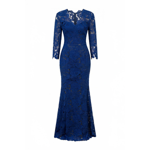 <span class=keywords><strong>Robe</strong></span> <span class=keywords><strong>de</strong></span> soirée élégante et luxueuse, col en V, dentelle, bleu royal, longueur au sol, couleur unie, manches longues, <span class=keywords><strong>robe</strong></span> <span class=keywords><strong>de</strong></span> soirée formelle pour femmes, haute qualité - Product Image 2
