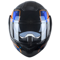 Casque de moto intégral modulaire ABS avec décalcomanie Dusk - Prêt à l'emploi - Unisexe - Vente directe usine