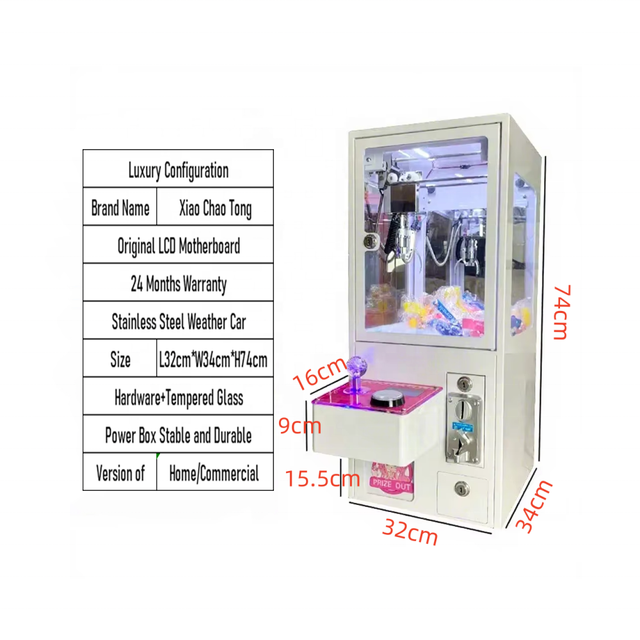 Wholesale Price Single-Person Small Commercial Arcade Claw Crane Machine Coin-Operated Mini Candy Doll Gift Claw Vending Machine