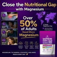 Complément alimentaire Qbioflex Gummies au safran sans sucre avec magnésium, ashwagandha, L-théanine pour le soulagement du stress et le soutien de l'humeur, 60 unités