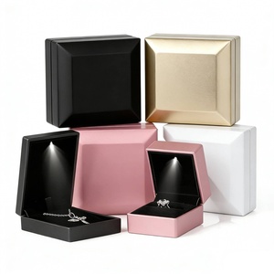 Premium Rubber Paint <b>Ring</b> <b>Box</b> with High-Intensity Spotlight High-end Jewelry Display <b>Box</b> Wholesale Led Jewelry Necklace <b>Box</b> - Product Image 5