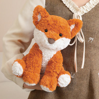 Peluche en fil torsadé en gros, figurine d'animal assise en polyester doux, renard, lion, singe, renne, jouet mignon de 25 cm, cadeau