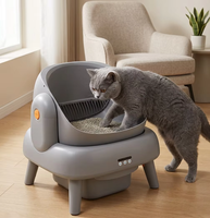 Litière pour chat automatique autonettoyante OEM intelligente avec grande capacité, télécommande, toilettes sans odeur, design fermé, accessoires