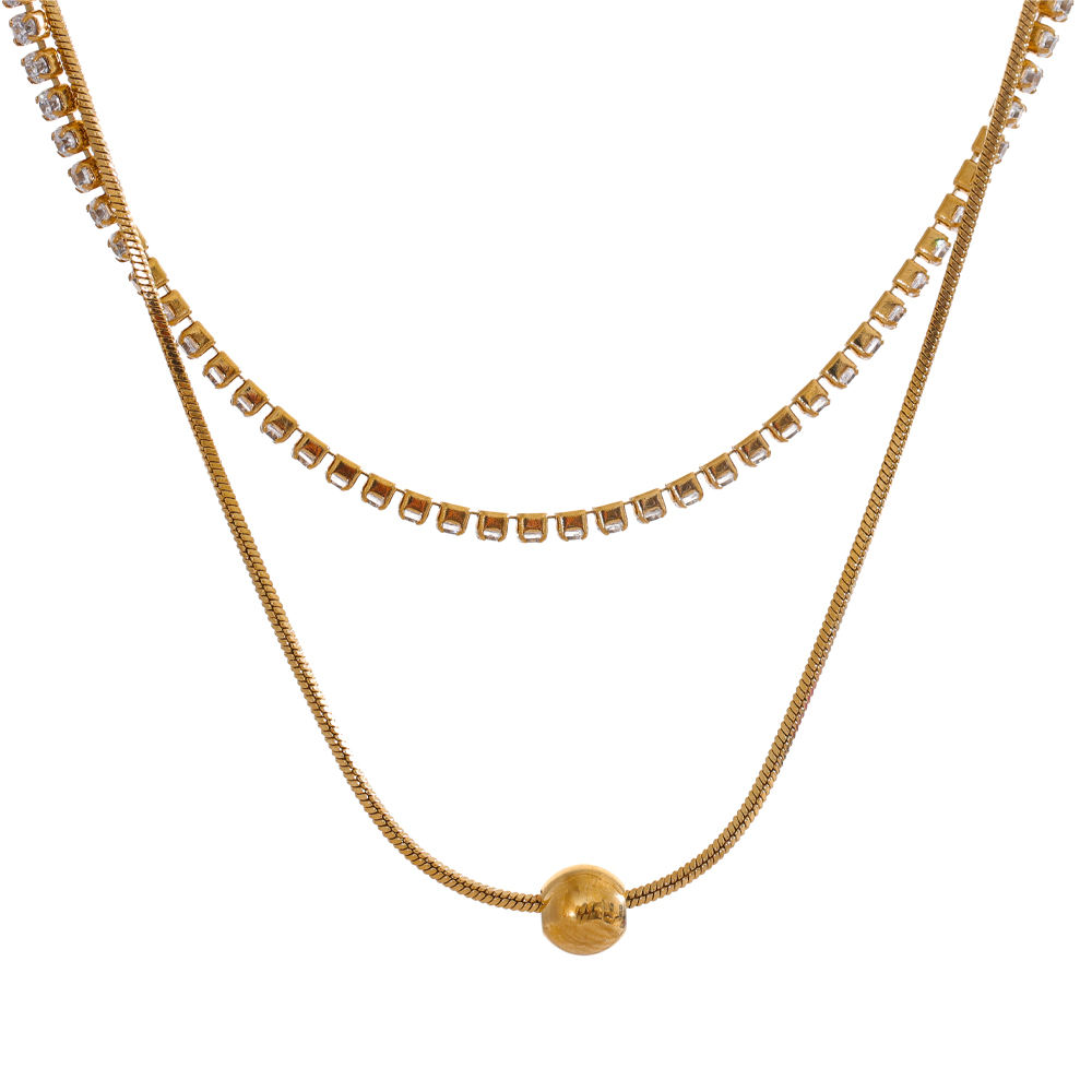 Alibaba Double Layer Lock Chain Necklace JINYOU 4577 Double Layers