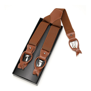 Men 2 in 1 Suspenders Clip on <strong>Button</strong> <strong>Braces</strong> British Retro Vintage <strong>for</strong> Suit Pants <strong>Trousers</strong> Plus Size Big Man Anti Slip Adjustable - Product Image 5