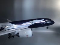 Modelo de Avión de Resina Yiguan 787 Edición Centenario de Lufthansa, 43 cm, con Luces Activadas por Voz, Ruedas y Simulación Estática