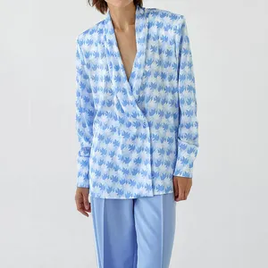 Новое поступление дизайнерских, Осенние блузки известных брендов с длинным рукавом винтажная рубашка с завязками для женщин/