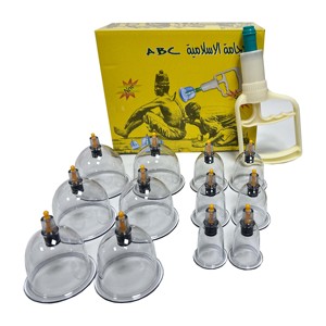 Mangkuk bekam vakum, Set 12 buah cangkir terapi bekam Hijama - Product Image 1