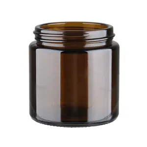 4 oz Amber Round Glass Jar Premium Luxury Round Cosmetic Container Amber Cosmetic Glass Jar